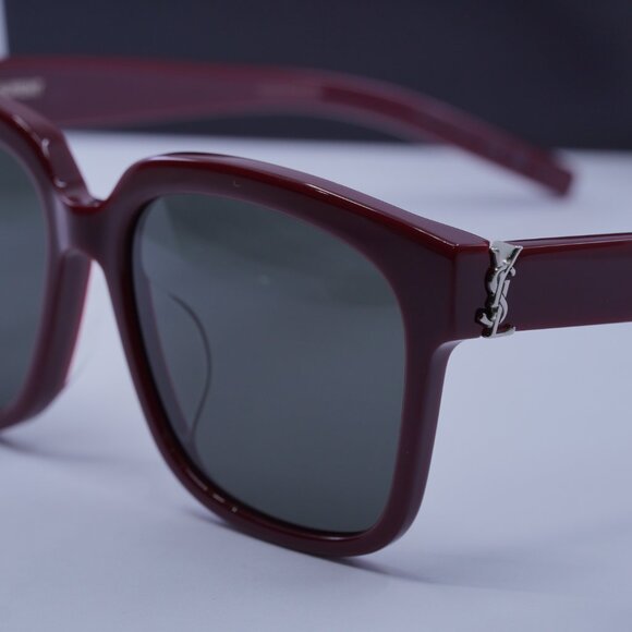 Saint Laurent SLM40/F 007 Square Sunglasses - Burgundy/Grey main image 5